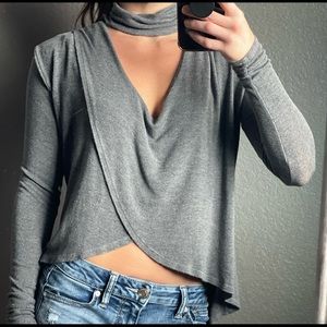 Lulu’s Gray Choker Sweater-XS